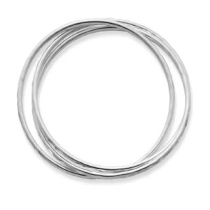 Linked Bangle Bracelets in Sterling Silver