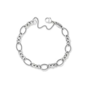 Oval Twist Charm Bracelet in Sterling Silver