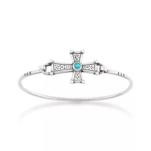 Mission Cross Hook-On Bracelet with Turquoise in Sterling Silver