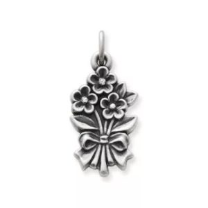 Bouquet of Flowers Charm in Sterling Silver