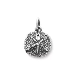 Sand Dollar Charm in Sterling Silver or 14K Yellow Gold