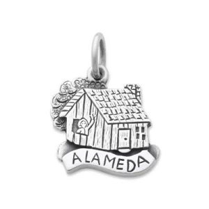 Alameda Cabin Charm in Sterling Silver