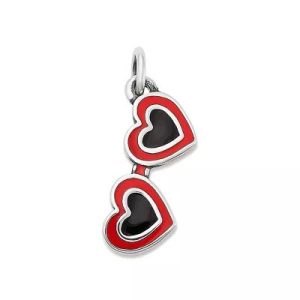 Enamel Heart Sunglasses Charm in Sterling Silver