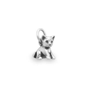 Pint Size Kitten Charm in Sterling Silver