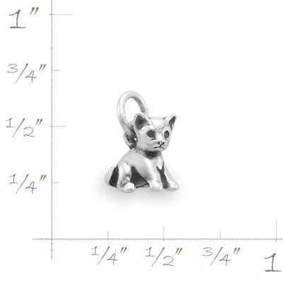 Pint Size Kitten Charm in Sterling Silver - Image 3