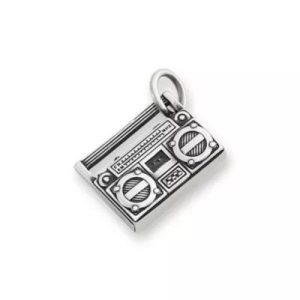 Live Life Loud Boombox Charm in Sterling Silver