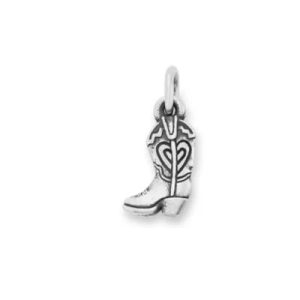 Mini Cowgirl Boot Charm in Sterling Silver