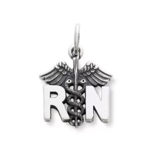 "RN" Charm in Sterling Silver