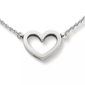 Petite Heart Necklace in Sterling Silver or 14K Yellow Gold