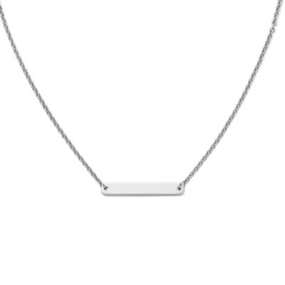 Petite Engravable Horizon Necklace in Sterling Silver or 14K Yellow Gold