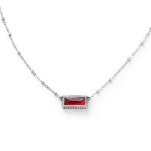 Palais Layered Gemstone Necklace in Sterling Silver