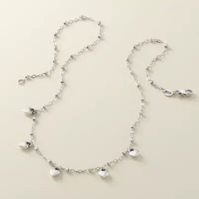 Heart Drops Necklace in Sterling Silver or 14K Yellow Gold - Image 3