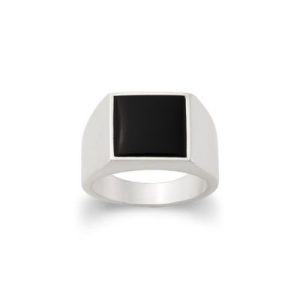 Classic Gemstone Signet Ring in Sterling Silver